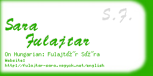 sara fulajtar business card